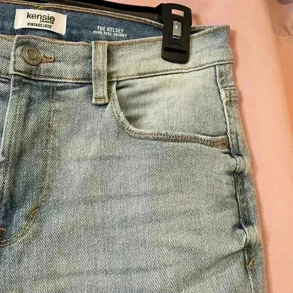 KENSIE The Kelsey High Rise Raw Hem Skinny Jean Vintage Luxe - Picture 4 of 11